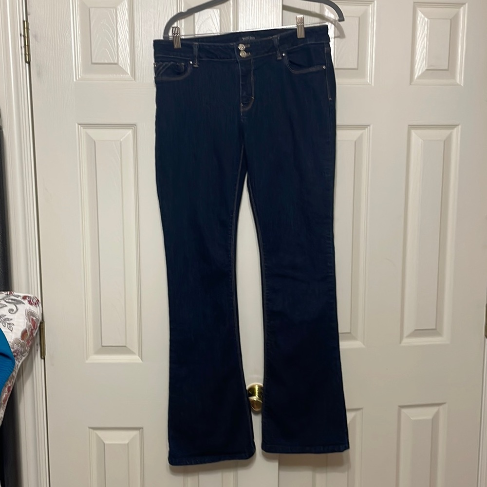 White House Black Market Skinny Flare 10R blue denim jeans